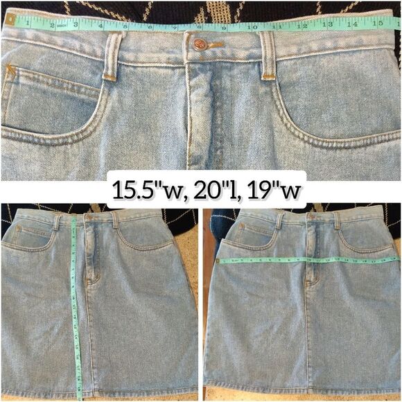 Bill Blass VTG Boho Chic Knee Length Light Denim Jean Skirt SZ 14 *Fits Like Med - Picture 10 of 10